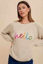 Load image into Gallery viewer, Annie Wear HELLO Embroidered Raglan Sleeve Sweater