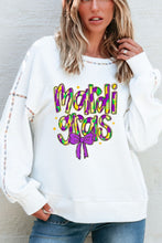 Load image into Gallery viewer, MARDI GRAS Round Neck Long Sleeve Sweatshirt