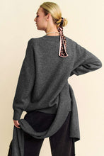 Load image into Gallery viewer, Davi &amp; Dani V-Neck Dropped Shoulder Sweater with Scarf Set