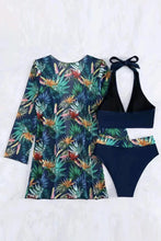 Load image into Gallery viewer, Printed Halter Neck Three-Piece Swim Set