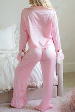 Load image into Gallery viewer, Collared Neck Long Sleeve Top and Pants Lounge Set