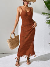 Load image into Gallery viewer, Openwork Scoop Neck Cover-Up Dress