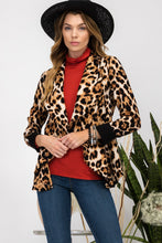 Load image into Gallery viewer, Celeste Full Size Leopard Open Front Long Sleeve Blazer