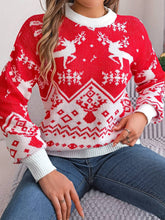 Load image into Gallery viewer, Christmas Element Round Neck Long Sleeve Sweater