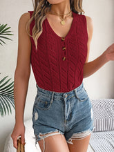 Load image into Gallery viewer, Openwork V-Neck Knit Vest