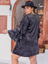 Load image into Gallery viewer, Plus Size Round Neck Flounce Sleeve Mini Dress