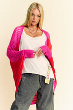 Load image into Gallery viewer, Davi &amp; Dani Openwork Contrast Open Front Cardigan