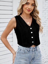 Load image into Gallery viewer, V-Neck Button Down Denim Vest