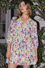 Load image into Gallery viewer, ODDI Full Size Floral Ruched Mini Dress