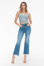 Load image into Gallery viewer, bytos Raw Hem Distressed Mid Rise Crop Jeans