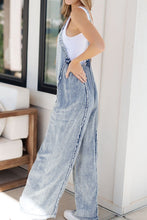 Load image into Gallery viewer, Frayed Exposed Seam Wide Leg Denim Overalls