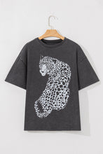 Load image into Gallery viewer, Cheetah Mineral Wash Round Neck Half Sleeve T-Shirt