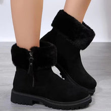 Load image into Gallery viewer, Suede Faux Fur Boots with Side Zipper