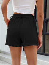 Load image into Gallery viewer, Roll Trim Half Elastic Waist Shorts