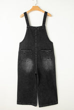 Load image into Gallery viewer, Distressed Wide Strap Denim Overalls