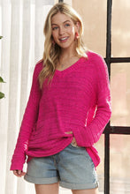 Load image into Gallery viewer, ADORA V-Neck Drop Shoulder Long Sleeve Sweater