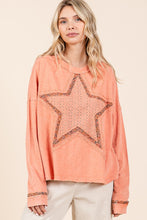 Load image into Gallery viewer, Mittoshop Mineral Wash Star Patch Long Sleeve T-Shirt