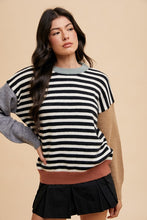 Load image into Gallery viewer, Annie Wear Striped Color Block Round Neck Sweater