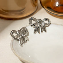 Load image into Gallery viewer, Stainless Steel Bow Stud Earrings