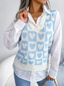 Heart V-Neck Sweater Vest