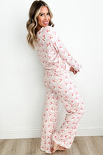 Load image into Gallery viewer, Santa Print Long Sleeve Top and Pants Lounge Set