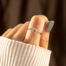 Load image into Gallery viewer, 925 Sterling Silver Double-Layered Knot Ring