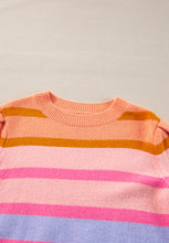 Load image into Gallery viewer, Striped Round Neck Half Sleeve Sweater