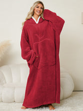 Load image into Gallery viewer, Pocketed Contrast Long Sleeve Hooded Lounge Dress