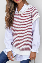 Load image into Gallery viewer, Round Neck Striped Sweater Vest