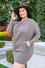 Load image into Gallery viewer, Be True Cowl Neck Knit Mini Dress In Cocoa