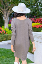 Load image into Gallery viewer, Be True Cowl Neck Knit Mini Dress In Cocoa