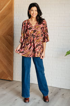 Load image into Gallery viewer, Dearest Dreamer Peplum Top in Abstract Mocha