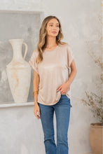 Load image into Gallery viewer, Shimmer Cuffed Top in Taupe