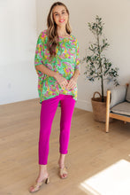 Load image into Gallery viewer, Essential Blouse in Painted Green and Pink