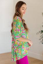 Load image into Gallery viewer, Essential Blouse in Painted Green and Pink