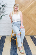 Load image into Gallery viewer, Good Karma Light Wash Distressed Jeans