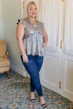 Load image into Gallery viewer, Shine On Metallic Peplum Top