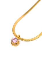 Load image into Gallery viewer, Here to Shine Gold Plated Necklace in Pink