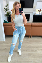 Load image into Gallery viewer, Aiden High Rise Patch Pocket Distressed Boyfriend Jeans