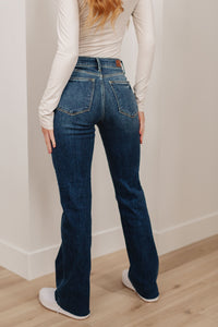 Josephine Mid Rise Raw Hem Bootcut Jeans