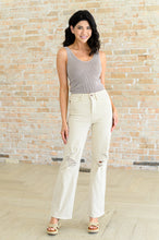 Load image into Gallery viewer, Selena High Rise Distressed 90&#39;s Straight Jeans in Bone