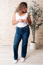 Load image into Gallery viewer, Leila High Rise Cargo Straight Jeans