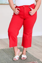 Load image into Gallery viewer, Lisa High Rise Control Top Wide Leg Crop Jeans in Red