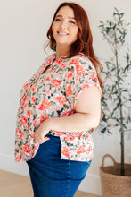 Load image into Gallery viewer, Lizzy Cap Sleeve Top in Coral and Beige Floral