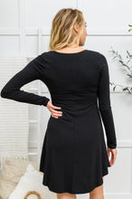 Load image into Gallery viewer, Long Sleeve Button Down Dress In Black