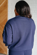 Load image into Gallery viewer, Lysa Satin Stripe Pullover in Smoky Navy