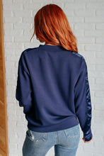 Load image into Gallery viewer, Lysa Satin Stripe Pullover in Smoky Navy