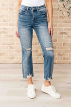 Load image into Gallery viewer, Sammy High Waist Distressed Crop Straight Leg Jeans