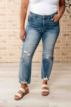 Load image into Gallery viewer, Sammy High Waist Distressed Crop Straight Leg Jeans