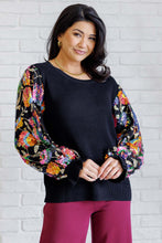 Load image into Gallery viewer, She is the Party Floral Sequins Mesh Sleeve Top